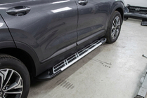 Hyundai Santa Fe 4 2018–2023 Sidosteg Sunrise (2 st, aluminium) foto 1
