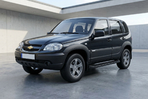 Chevrolet Niva 1998–2020 Sidosteg Tayga Black (2 st, aluminium) foto 1