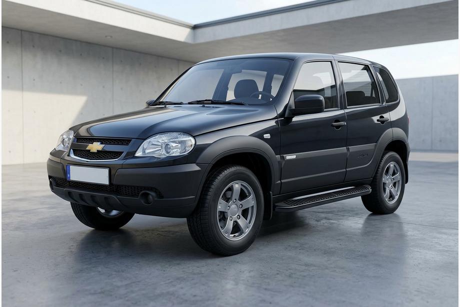 Chevrolet Niva 1998–2020 Sidosteg Tayga Black (2 st, aluminium) Image