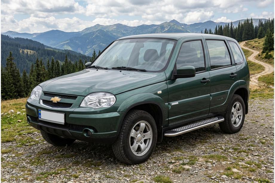 Chevrolet Niva 1998–2020 Sidosteg Maydos V2 (2 st, aluminium/rostfritt stål) Image