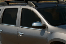 Dacia Duster 2008–2018 Backspegelkåpor variant 1 (2 st, rostfritt stål) Carmos - turkiskt stål foto 1