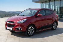 Hyundai IX-35 2010–2015 Sidosteg Maya Red (2 st, aluminium) foto 1