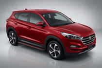 Hyundai Tucson TL 2016–2021 Sidosteg Maya Red-Black (2 st, aluminium) foto 1