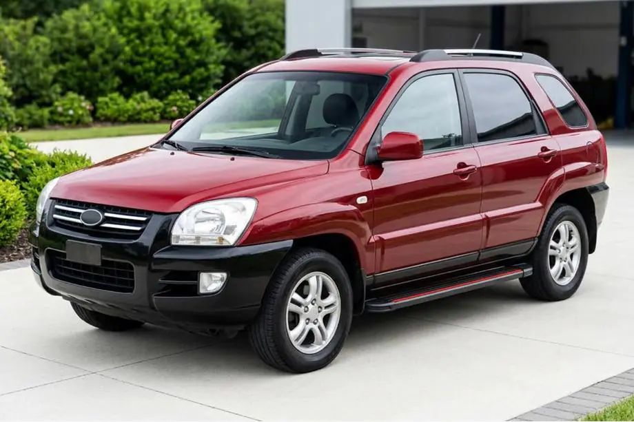 Kia Sportage 2004–2010 Sidosteg Maya Red (2 st, aluminium) Foto 1
