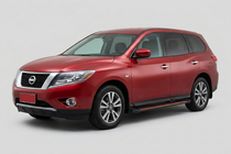 Nissan Pathfinder R52 2012–2021 Sidosteg Maya Red (2 st, aluminium) foto 1