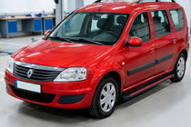 Renault Logan MCV 2005–2013 Sidosteg Maya Red (2 st, aluminium) foto 1