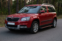Skoda Yeti 2009–2017 Sidosteg Maya Red (2 st, aluminium) foto 1