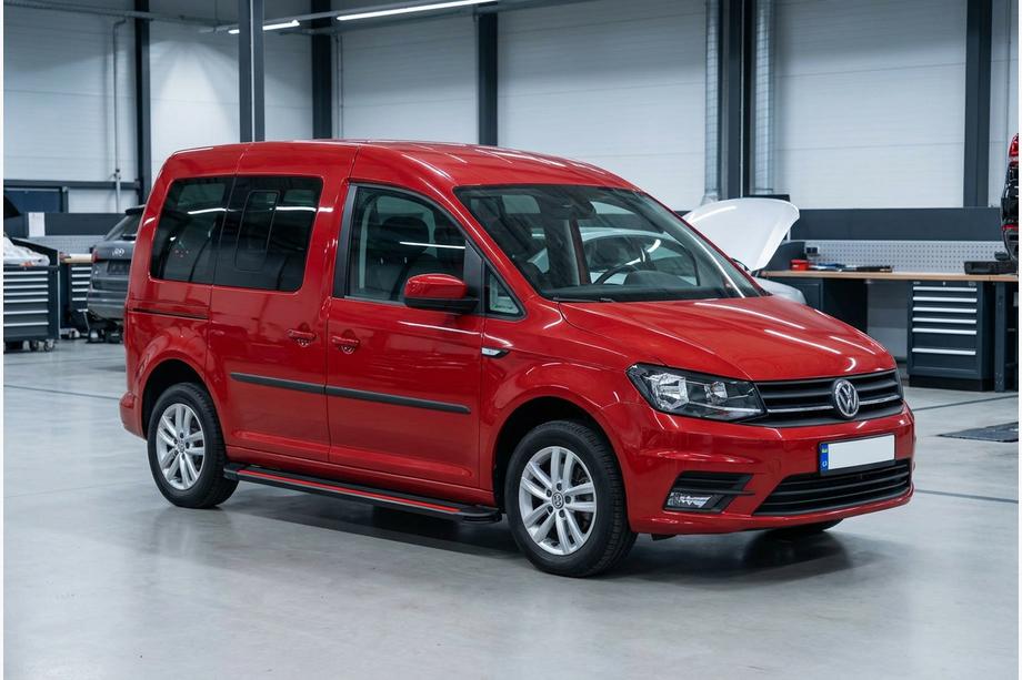Volkswagen Caddy 2015–2020 Sidosteg Maya Red (2 st, aluminium) Standardbas Image