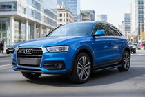 Audi Q3 2011–2019 Sidosteg Maya Blue (2 st, aluminium) foto 1