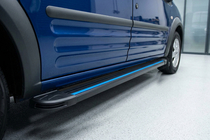 Ford Connect 2002–2006 Sidosteg Maya Blue (2 st, aluminium) Standardbas foto 1