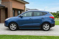 Hyundai IX-35 2010–2015 Sidosteg Maya Blue (2 st, aluminium) foto 1