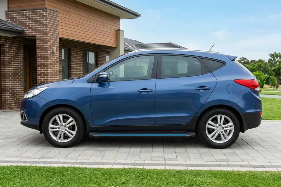 Hyundai IX-35 2010–2015 Sidosteg Maya Blue (2 st, aluminium) Image