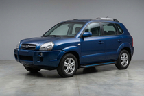 Hyundai Tucson JM 2004– Sidosteg Maya Blue (2 st, aluminium) foto 1