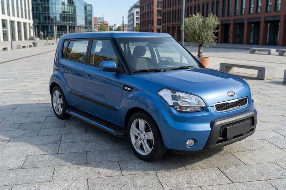 Kia Soul I 2008–2013 Sidosteg Maya Blue (2 st, aluminium) Image