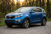 Kia Sportage 2010–2015 Sidosteg Maya Blue-Black (2 st, aluminium) foto 1