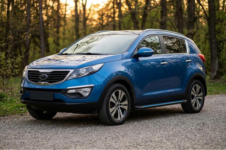 Kia Sportage 2010–2015 Sidosteg Maya Blue-Black (2 st, aluminium) Image