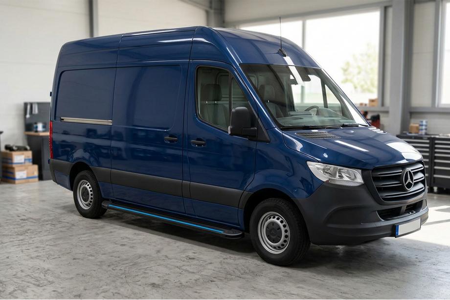 Mercedes Sprinter W907/W910 2018– Sidosteg Maya Blue (2 st, aluminium) Image