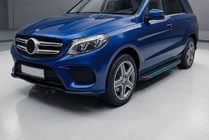 Mercedes GLE/ML class W166 2011–2018 Sidosteg Maya Blue (2 st, aluminium) foto 1