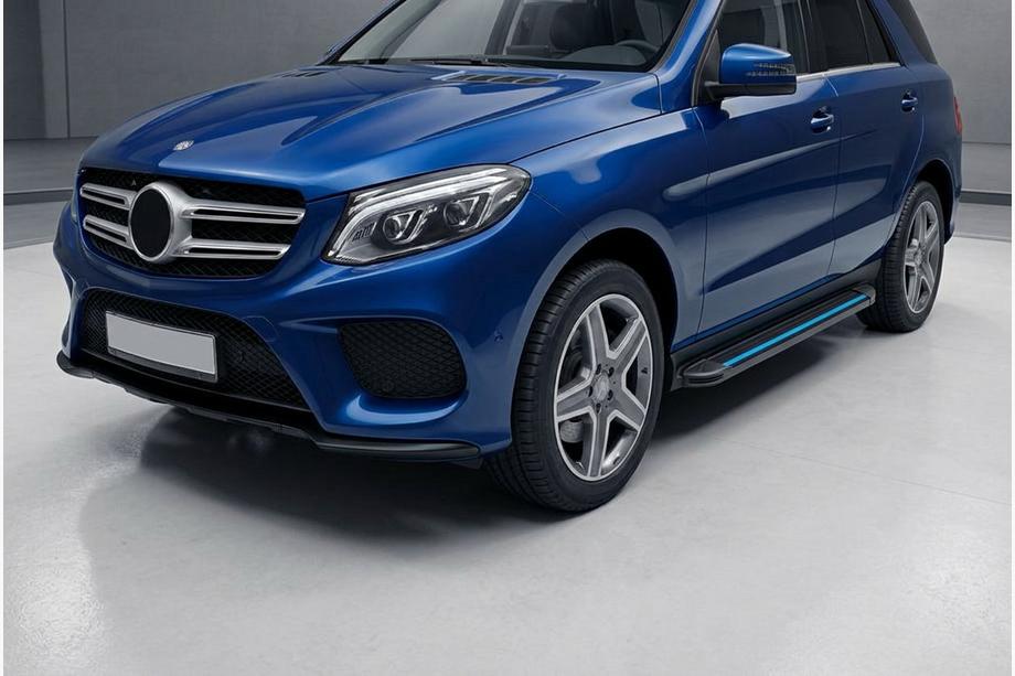 Mercedes GLE/ML class W166 2011–2018 Sidosteg Maya Blue (2 st, aluminium) Image