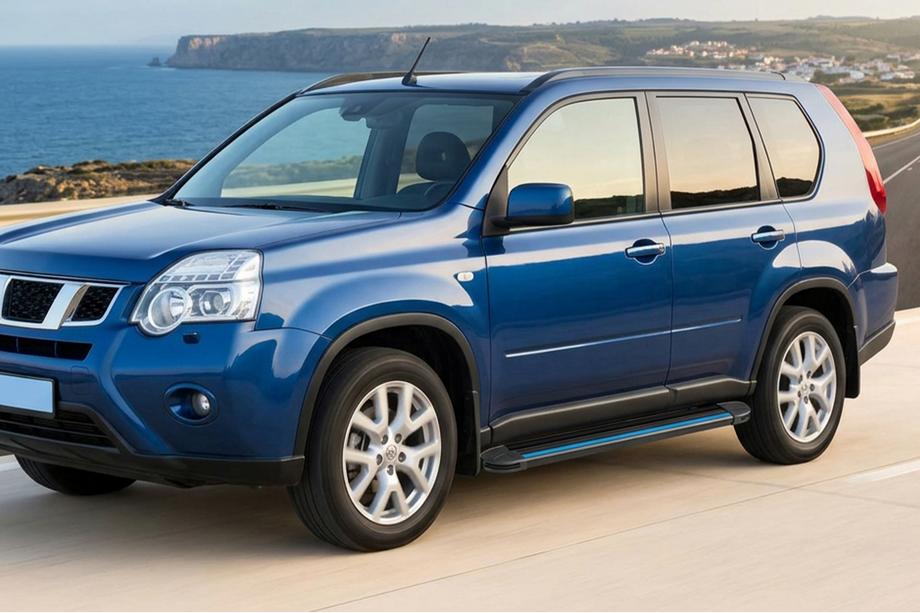 Nissan X-trail T31 2007–2014 Sidosteg Maya Blue (2 st, aluminium) Foto 1