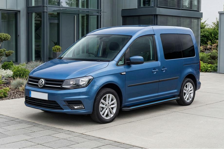 Volkswagen Caddy 2015–2020 Sidosteg Maya Blue (2 st, aluminium) Standardbas Image