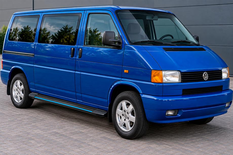 Volkswagen T4 Transporter 1990–2003 Sidosteg Maya Blue (2 st, aluminium) Lång hjulbas Image