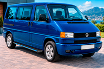 Volkswagen T4 Caravelle/Multivan 1990–2003 Sidosteg Maya Blue (2 st, aluminium) Lång hjulbas foto 1
