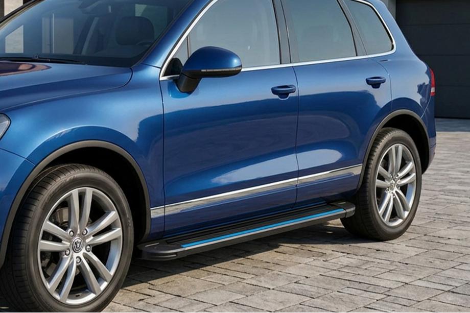 Volkswagen Touareg 2002–2010 Sidosteg Maya Blue-Black (2 st, aluminium) Image