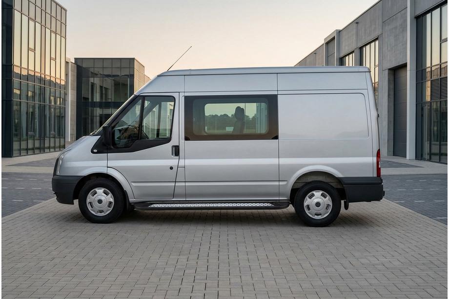 Ford Transit 2000–2014 Sidosteg New Vision Black (2 st, aluminium) L1 (kort hjulbas) Image