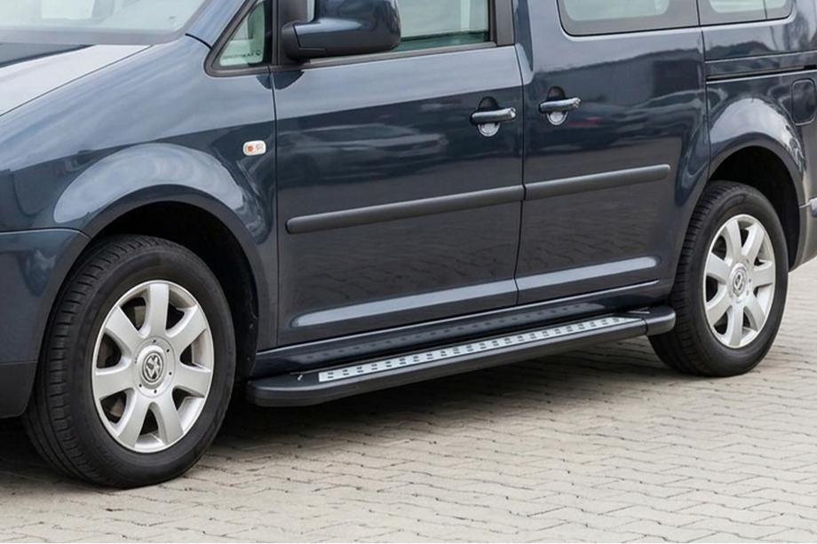 Volkswagen Caddy 2010–2015 Sidosteg New Vision Black (2 st, aluminium) Maxi hjulbas Image