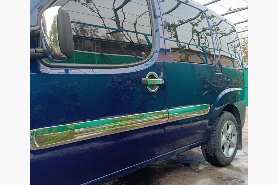 Fiat Doblo I 2005–2010 Dörrlist bred modell (4 st, rostfritt stål) Carmos - turkiskt stål Image