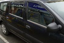 Renault Logan MCV 2005–2013 Yttre kromlister runt rutorna (4 st, rostfritt stål) Carmos - turkiskt stål foto 1
