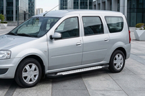 Renault Logan MCV 2005–2013 Sidosteg Allmond Grey (2 st, aluminium) foto 3