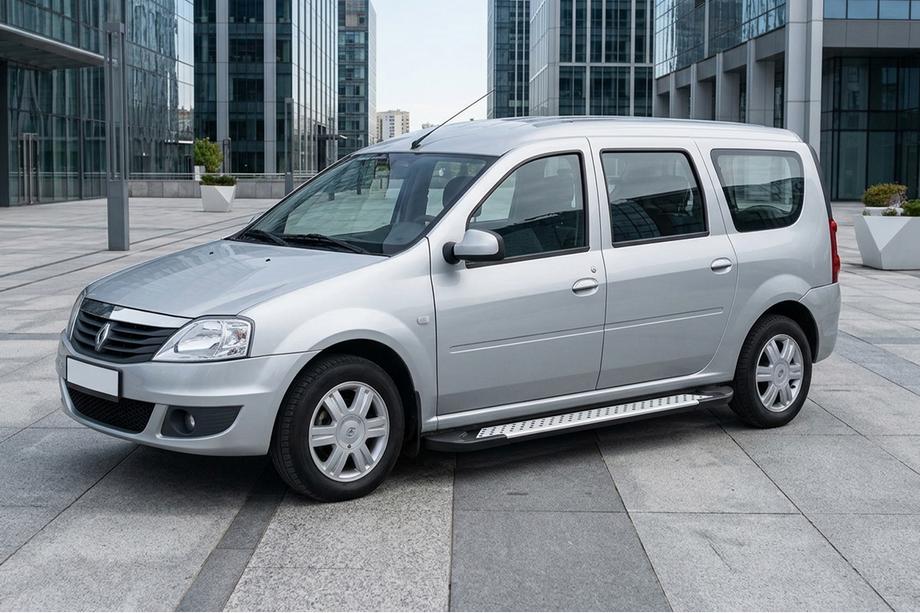 Renault Logan MCV 2005–2013 Sidosteg Allmond Grey (2 st, aluminium) Image
