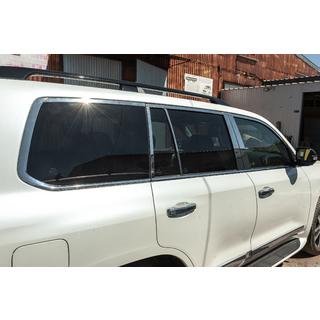 Kompletta fönsterlister och stolplister (rostfritt stål) Toyota Land Cruiser 200 2007–2021 foto 2