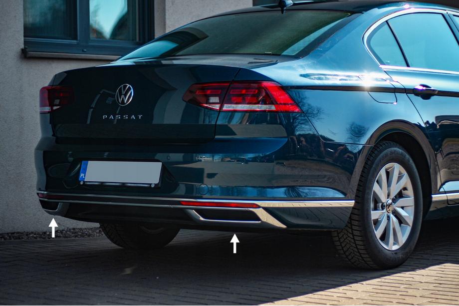 Volkswagen Passat B8 2015–2023 OmsaLine SD/SW avgasslutsdekor (2019+, 3 st, rostfritt stål) Image