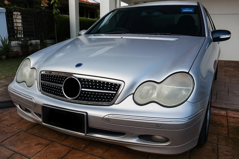 Mercedes C-klass W203 2000–2007 Främre grill Diamond Silver Foto 1