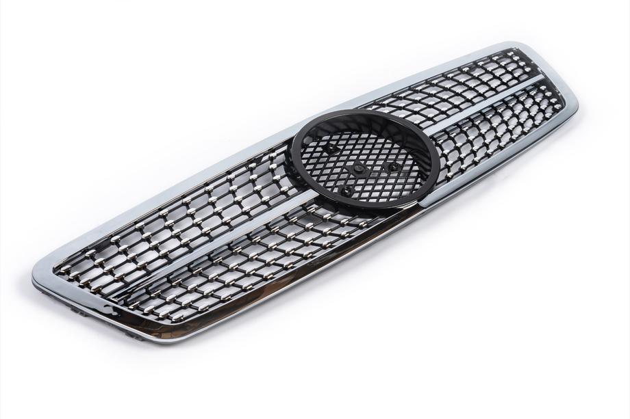 Mercedes C-klass W203 2000–2007 Främre grill Diamond Silver Foto 4