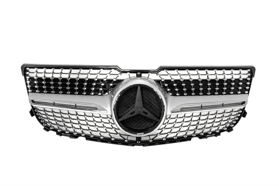 Mercedes GLK class X204 2008–2015 Främre grill Diamond Silver (2013-2015) Utan kamera Foto 5