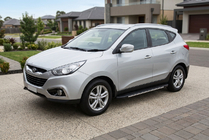 Hyundai IX-35 2010–2015 Sidosteg Bosphorus Grey (2 st, aluminium) foto 1
