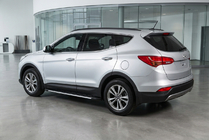 Hyundai Santa Fe 3 2012–2018 Sidosteg Bosphorus Grey (2 st, aluminium) foto 1