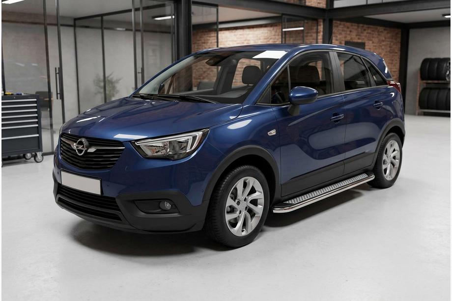 Opel Crossland X 2017–2024 Sidosteg Maydos V2 (2 st, aluminium/rostfritt stål) Image