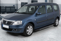 Renault Logan MCV 2005–2013 Sidosteg Bosphorus Grey (2 st, aluminium) foto 1