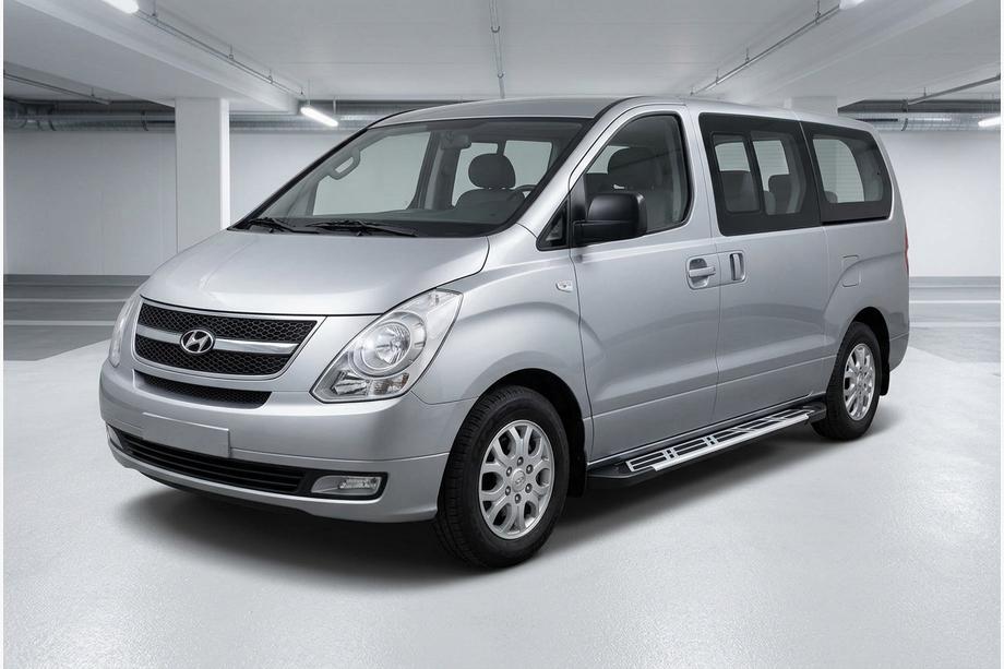 Hyundai H300, H1, Starex 2008–2020 Sidosteg Sunrise (2 st, aluminium) Image