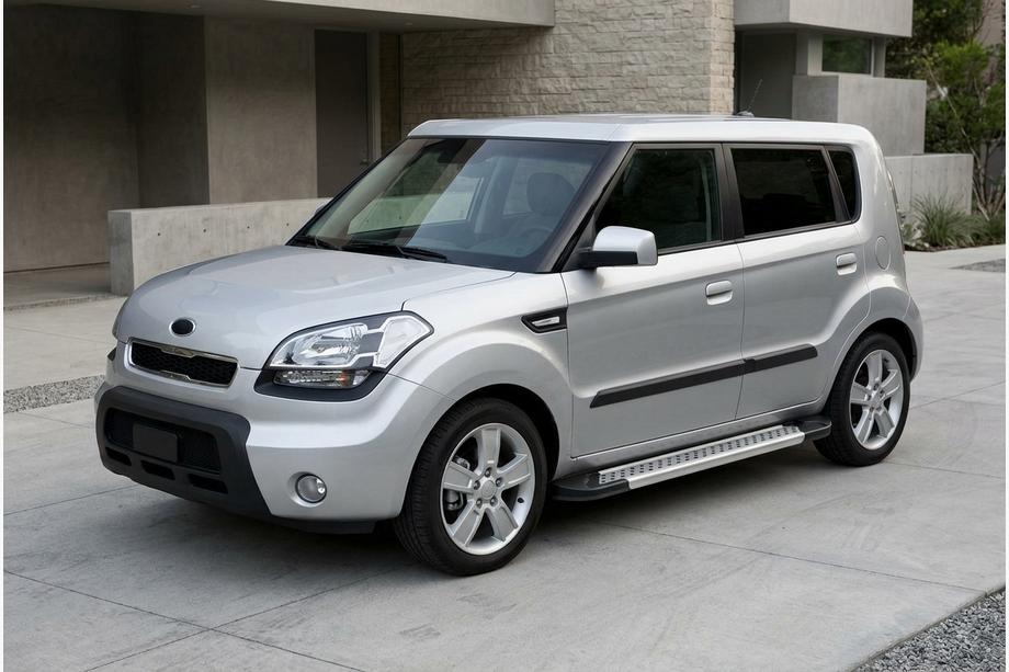 Kia Soul I 2008–2013 Sidosteg New Vision Grey (2 st, aluminium) Image