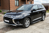 Mitsubishi Outlander 2012–2021 Sidosteg Bosphorus Grey (2 st, aluminium) foto 1