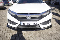 Honda Civic Sedan X 2016–2021 Frontläpp till främre stötfångare V1 (svart) foto 4