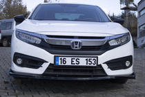Honda Civic Sedan X 2016–2021 Frontläpp till främre stötfångare V1 (svart) foto 6