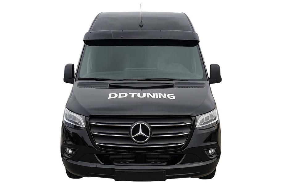Mercedes Sprinter W907/W910 2018– Vindrutespoiler (svart blank, 5 mm) Foto 2