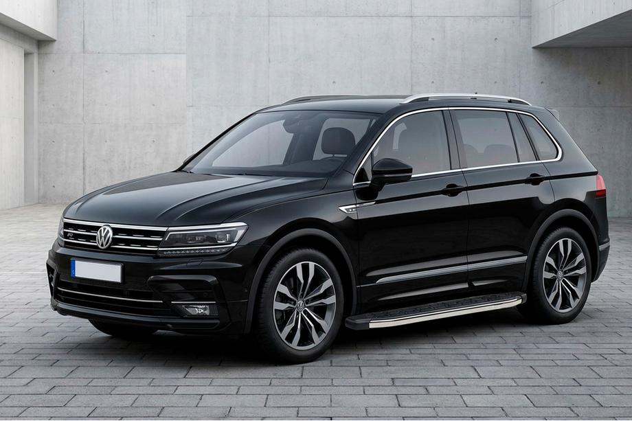 Volkswagen Tiguan 2016–2023 Sidosteg BlackLine (2 st, aluminium) Image